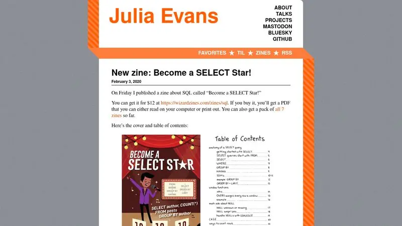 New zine: Become a SELECT Star!