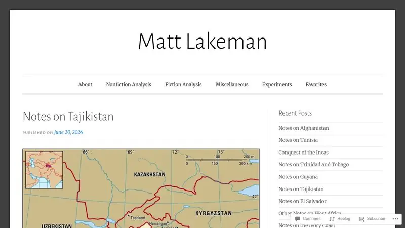 Notes on Tajikistan