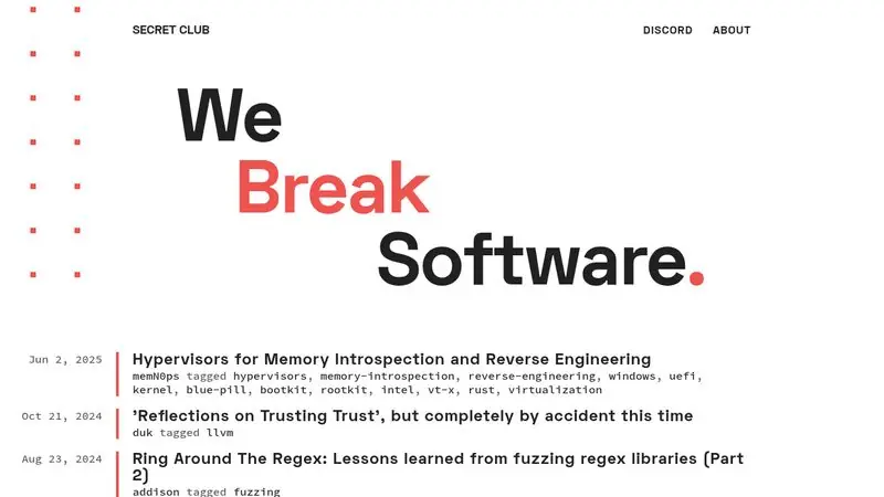 secret club | We Break Software