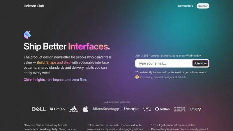 Unicorn Club: Product Design Newsletter