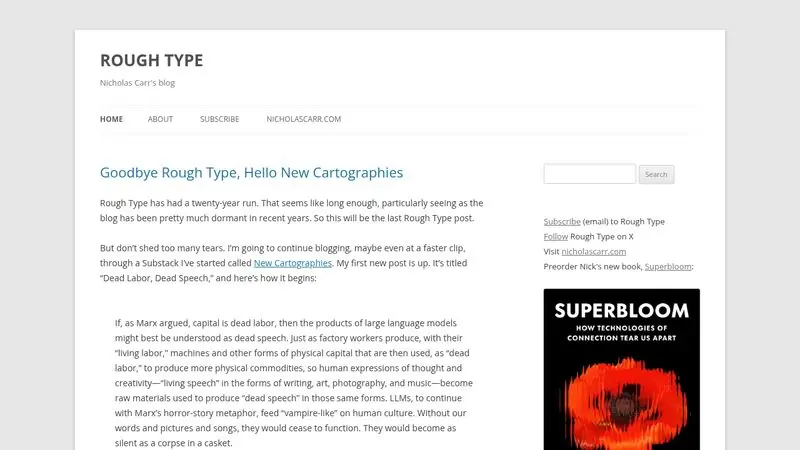 ROUGH TYPE | Nicholas Carr's blog